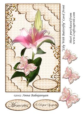Lily with Butterfly Card Front
