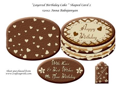 Layered Birthday Cake Shaped Card 2