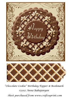 Chocolate Cookie Birthday Topper & Bookmark