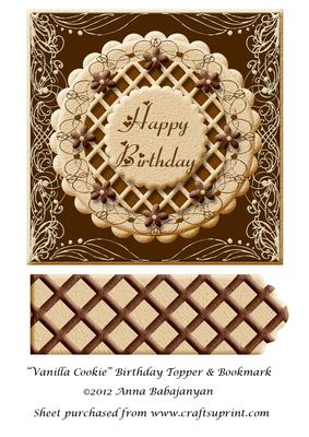 Vanilla Cookie Birthday Topper & Bookmark