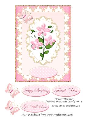 Sweet Flowers Various Occasions Card Front 1