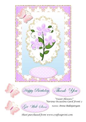 Sweet Flowers Various Occasions Card Front 2
