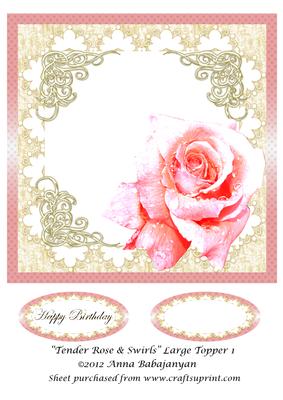 Tender Rose & Swirls Large Topper 1