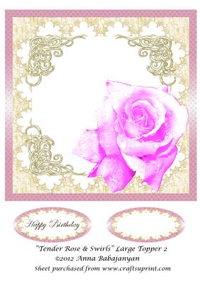 Tender Rose & Swirls Large Topper 2
