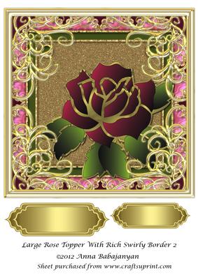 Large Rose Topper with Rich Swirly Border 2