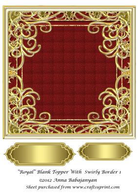 Royal Blank Topper with Swirly Border 1