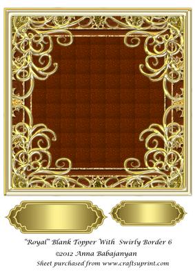 Royal Blank Topper with Swirly Border 6