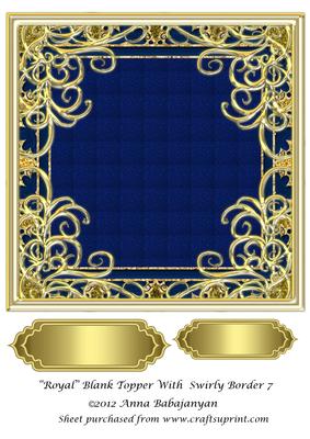 Royal Blank Topper with Swirly Border 7