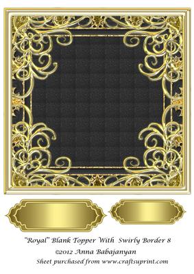 Royal Blank Topper with Swirly Border 8