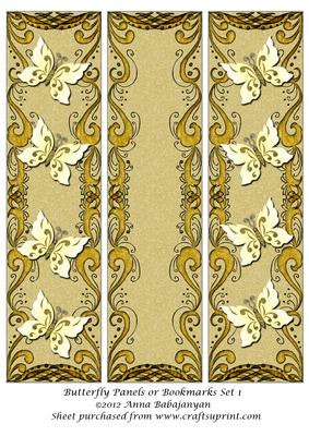 Butterfly Panels or Bookmarks Set 1
