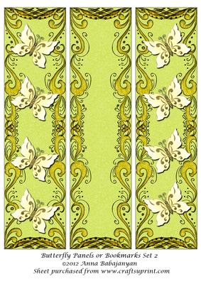Butterfly Panels or Bookmarks Set 2