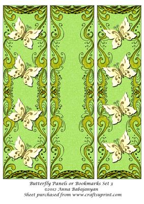 Butterfly Panels or Bookmarks Set 3