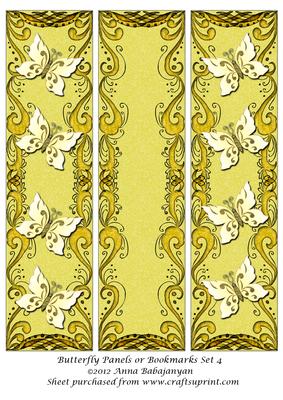 Butterfly Panels or Bookmarks Set 4