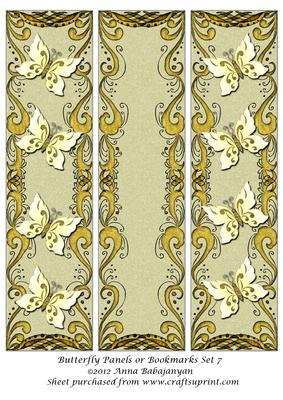 Butterfly Panels or Bookmarks Set 7