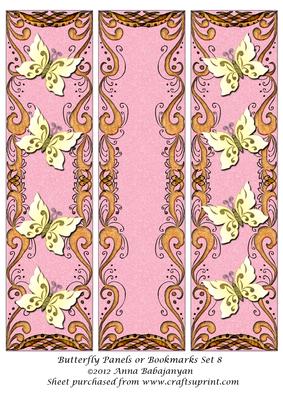 Butterfly Panels or Bookmarks Set 8