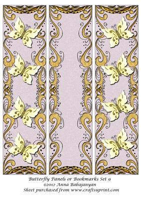 Butterfly Panels or Bookmarks Set 9