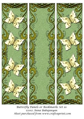 Butterfly Panels or Bookmarks Set 10