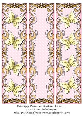 Butterfly Panels or Bookmarks Set 11