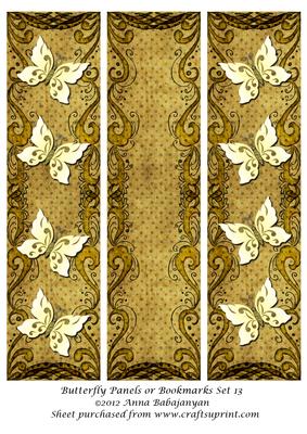 Butterfly Panels or Bookmarks Set 13