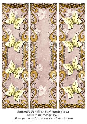 Butterfly Panels or Bookmarks Set 14