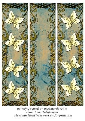 Butterfly Panels or Bookmarks Set 16
