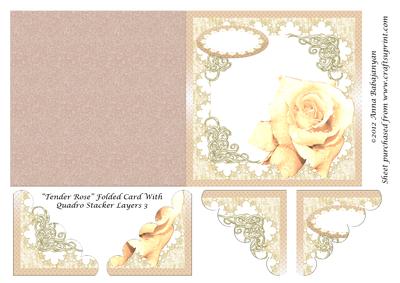 Tender Rose Folded Card with Quadro Stacker Layers 3