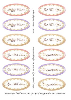 Easter/ Get Well Soon/ Just for You/ Congratulations Labels