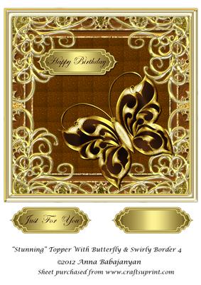 Stunning Topper with Butterfly & Swirly Border 4