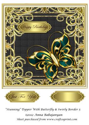Stunning Topper with Butterfly & Swirly Border 5
