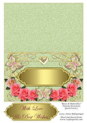 Roses & Butterflies Various Occasions Quick Card 3