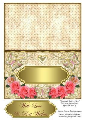 Roses & Butterflies Various Occasions Quick Card 4