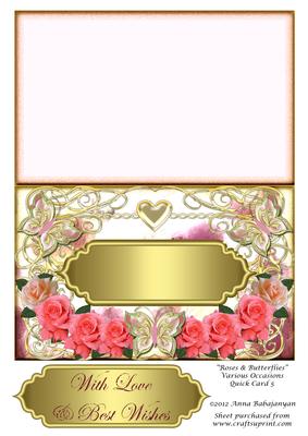 Roses & Butterflies Various Occasions Quick Card 5