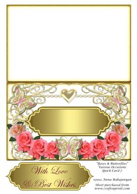 Roses & Butterflies Various Occasions Quick Card 7