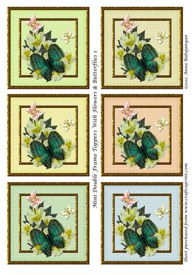 Mini Double Frame Toppers with Flowers & Butterflies 1
