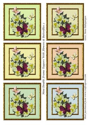 Mini Double Frame Toppers with Flowers & Butterflies 2