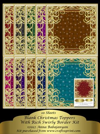 Blank Christmas Toppers with Rich Swirly Border Kit