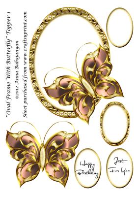 Oval Frame with Butterfly Topper 1