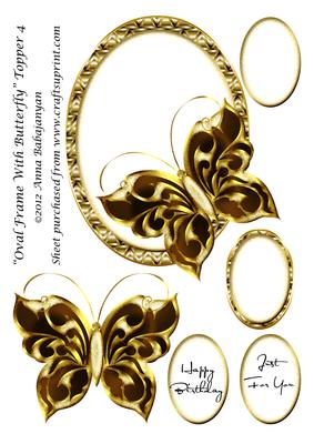 Oval Frame with Butterfly Topper 4