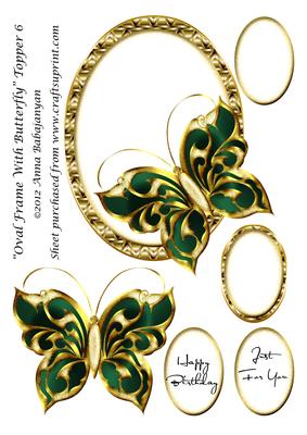 Oval Frame with Butterfly Topper 6