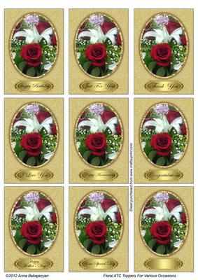 Floral Atc Toppers for Various Occasions