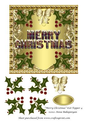 Merry Christmas 6x6 Topper 4