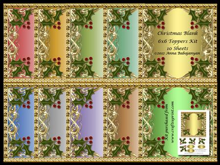 Christmas Blank 6x6 Toppers Kit