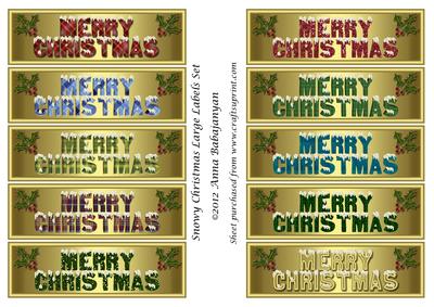 Snowy Christmas Large Labels Set