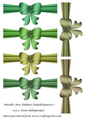 Metallic Bow Ribbons Embellishments 1