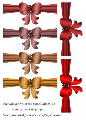 Metallic Bow Ribbons Embellishments 2