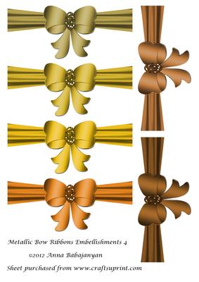 Metallic Bow Ribbons Embellishments 4