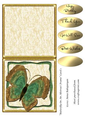 Butterfly on an Abstract Frame Card 1
