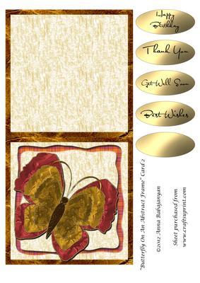 Butterfly on an Abstract Frame Card 2