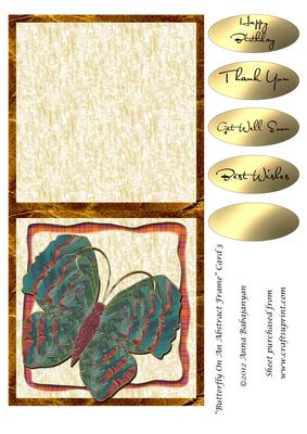 Butterfly on an Abstract Frame Card 3