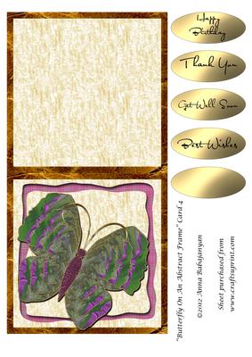 Butterfly on an Abstract Frame Card 4